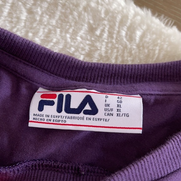 Ladies Fila patch purple tee t shirt‎ xlarge - Picture 2 of 5